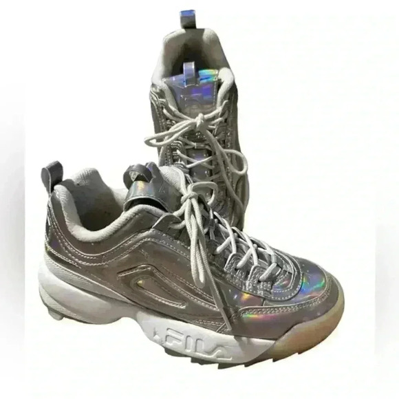 Fila Chunky Light Pink Iridescent Sneakers, Size 8‎ - Picture 1 of 8